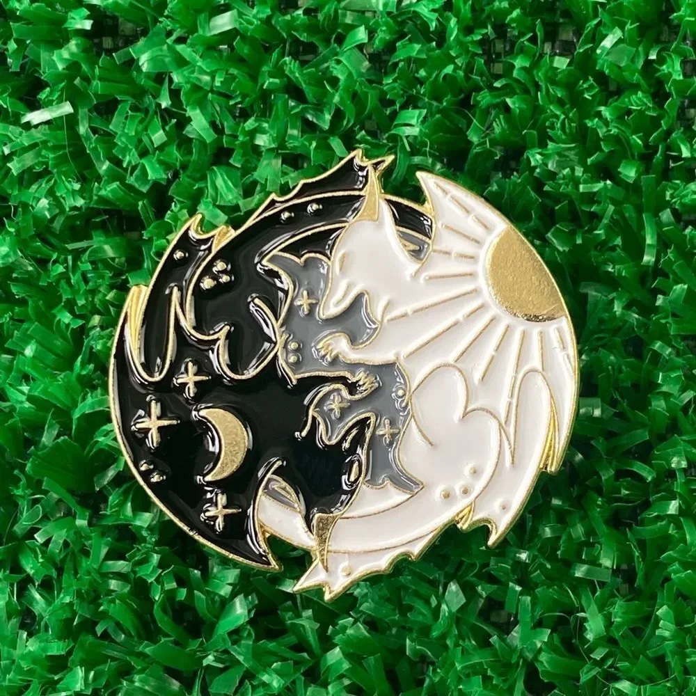 Dragon Ying Yang Enamel Pin/ Brooch Lapel